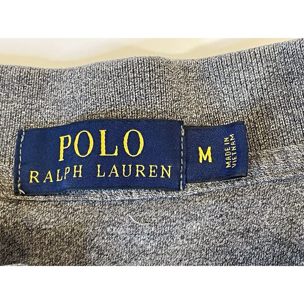 Polo Ralph Lauren Shirt Mens Medium Gray w/ Blue Pony Logo Classic Short Sleeve - Picture 3 of 10